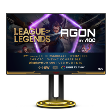 AOC AGON AG275QXL 27" QHD IPS 170Hz 1ms HDR League of Legends Gaming Monitor 
