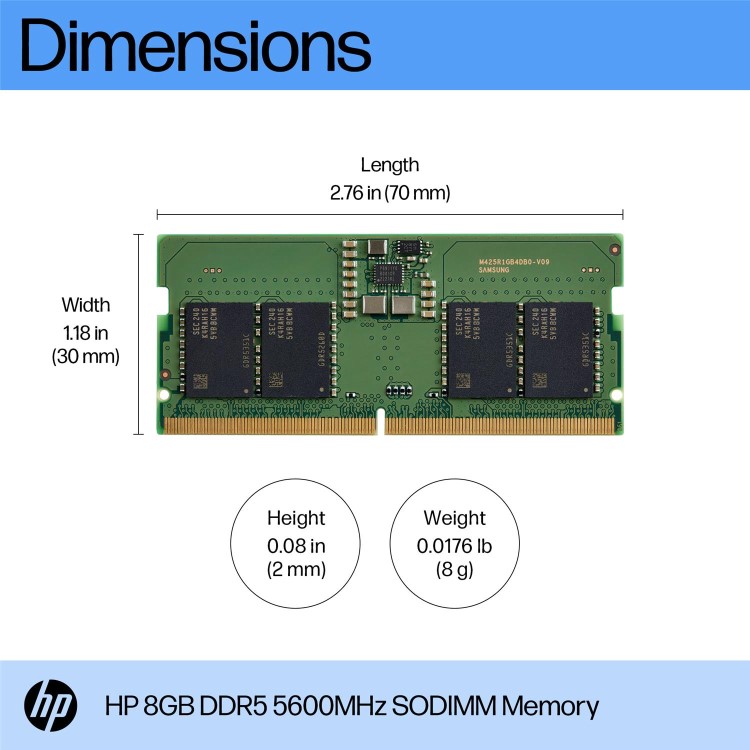 HP 8GB DDR5 5600 SODIMM Laptop Memory