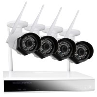 GRADE A1 - electriQ 4 Camera 1080p HD Wireless Wifi CCTV System - No Hard Drive