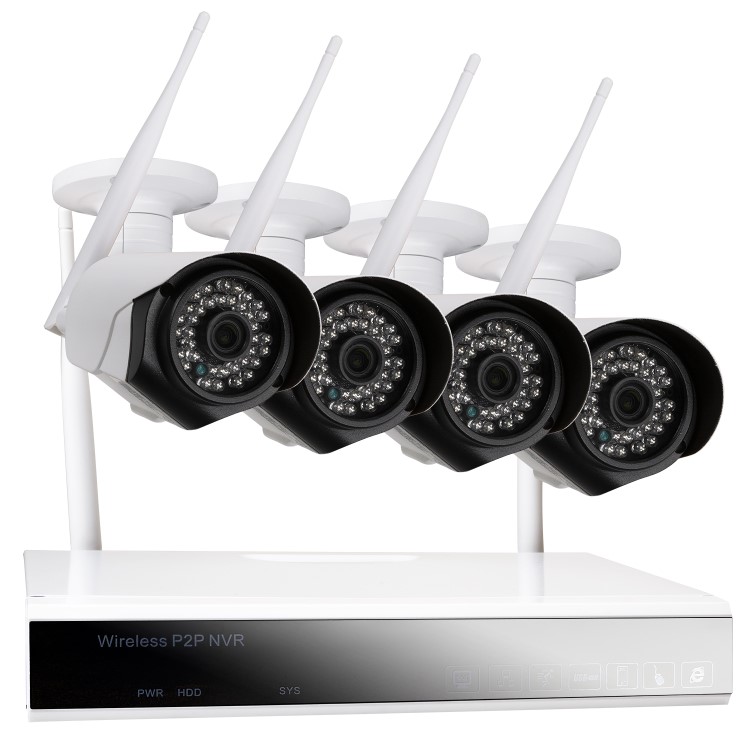 GRADE A1 - electriQ 4 Camera 1080p HD Wireless Wifi CCTV System - No Hard Drive