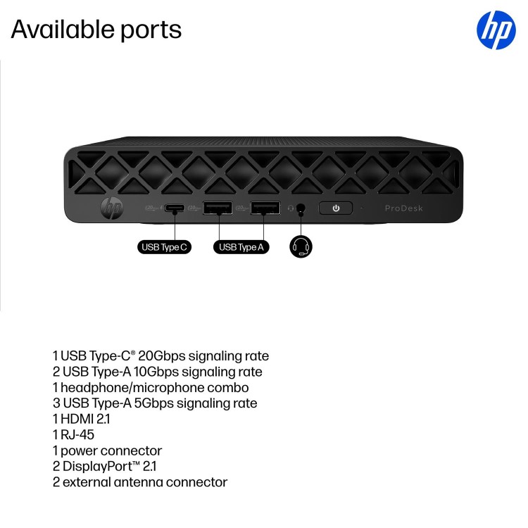HP ProDesk 4 Mini G1i Intel Core Ultra 5 235T 16GB RAM 256GB SSD Windows 11 Pro Mini PC
