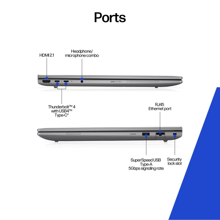ZBook 8 G1i 16 inch Mobile Workstation PC  - Data Science, 16", Windows 11 Pro, Intel Core™ Ultra 7, 32GB RAM, 1TB SSD, NVIDIA RTX™ 500 Ada, WUXGA