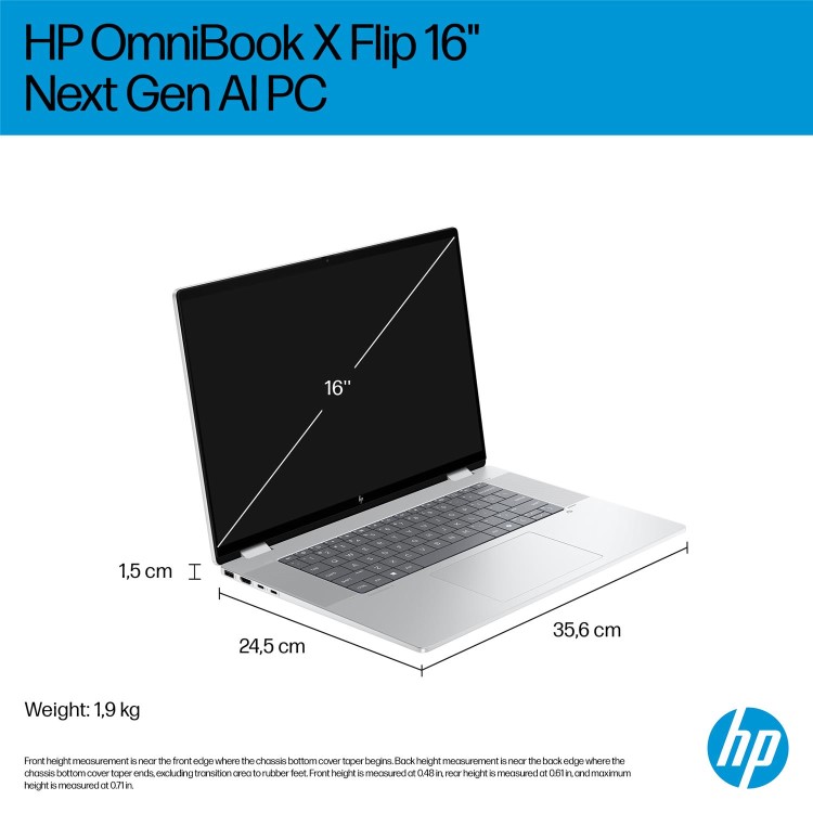 HP OmniBook Intel Core Ultra 5 16GB RAM 512GB SSD 16 Inch Touchscreen Convertible Windows 11 Laptop