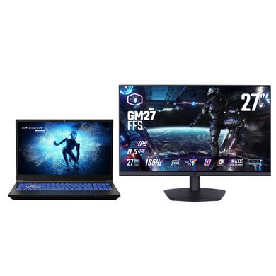 Medion Erazer Deputy P40 15.6" FHD Windows 11 Home Gaming Laptop with Cooler Master GM27-FFS 27" FHD Gaming Monitor 