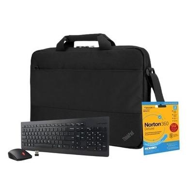 Lenovo Wireless Essentials with 15.6 Inch Topload Carrying Case and Norton 360 Deluxe Internet Security