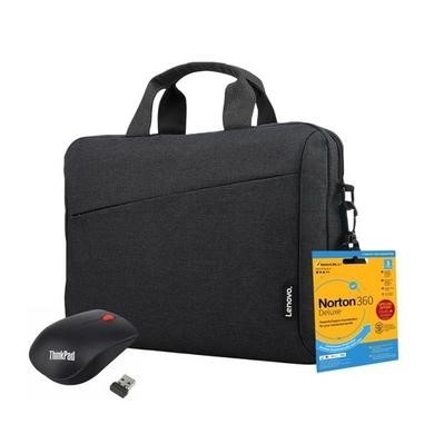 Lenovo ThinkPad Wireless Mouse with T210 15.6 Inch Laptop Bag and Norton 360 Deluxe Internet Security