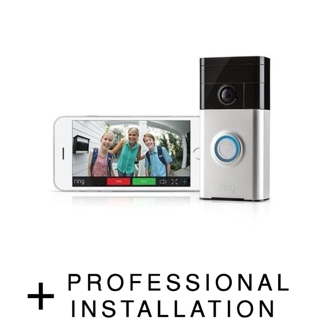 Ring Video Doorbell Satin Nickel with Professional Installation