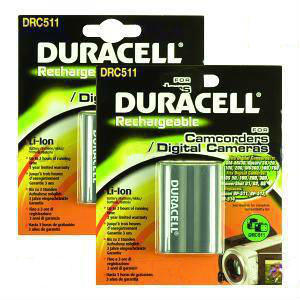 Camera Battery Duracell DRC511 Twin Pack 7.4v 1400mAh