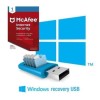 BID Recovery USB Stick for Windows 10 Laptops or Desktops including 1 year subscription of McAfee Internet Security