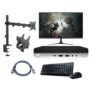 Bundle of Refurbished HP EliteDesk 800 G4 with Gaming Monitor Single Monitor Arm Keyboard Mouse HDMI Cable and PC Mount Bracket