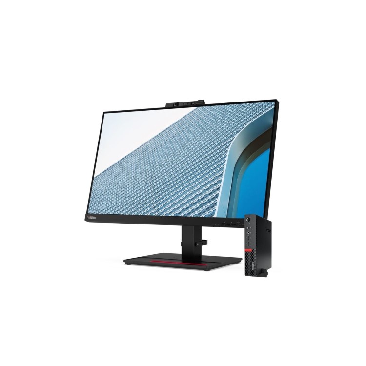 Refurbished Lenovo ThinkVision T24v-20 23.8" FULL HD IPS Monitor and Lenovo ThinkCentre M910Q Core i5 16GB NVMe Windows 10 Pro PC