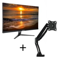 electriQ 27" QHD 1440p 95Hz FreeSync HDR Monitor with Single Monitor Arm