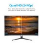 electriQ 27" QHD 1440p 95Hz FreeSync HDR Monitor with Single Monitor Arm