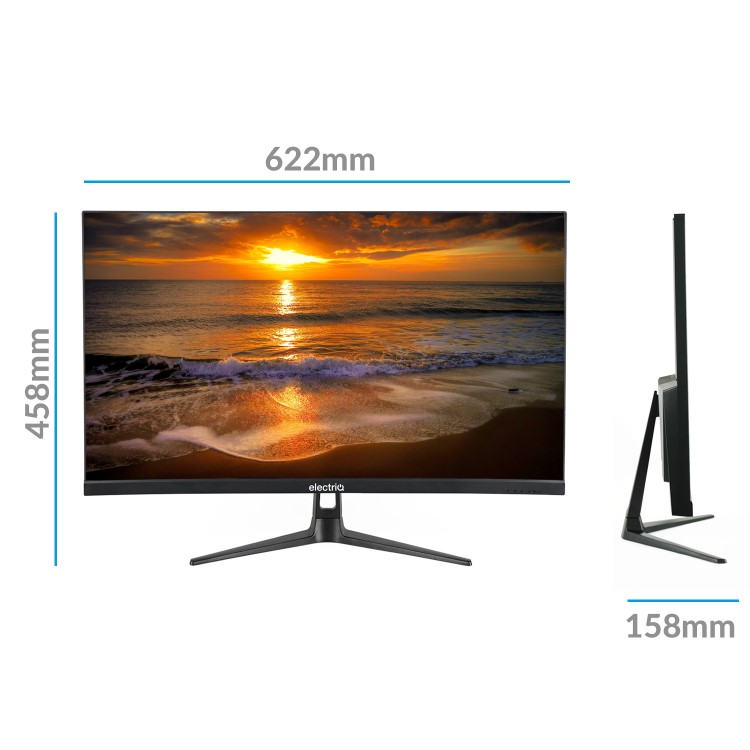 electriQ 27" QHD 1440p 95Hz FreeSync HDR Monitor with Single Monitor Arm