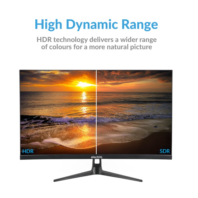 electriQ 27" QHD 1440p 95Hz FreeSync HDR Monitor with Single Monitor Arm