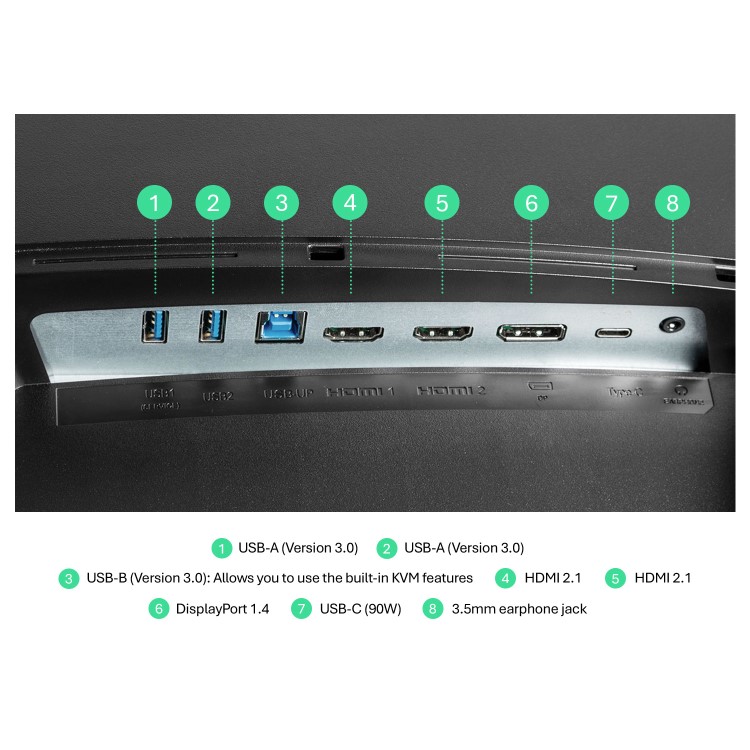 electriQ 49'' VA Dual QHD 240Hz KVM UltraWide Curved USB-C Monitor