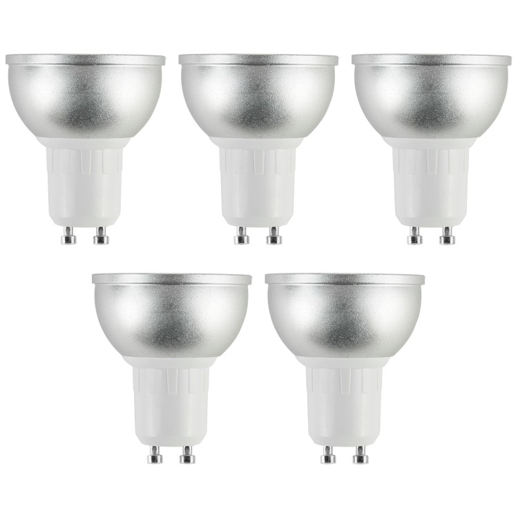 electriQ Smart dimmable colour Wifi Bulb with GU10 short spotlight fitting - 5 Pack