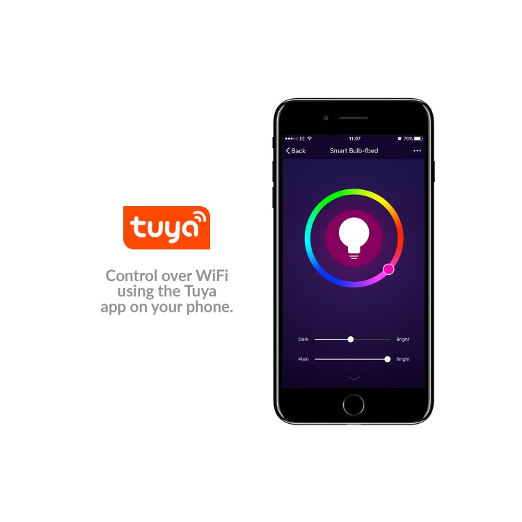 electriQ Smart dimmable colour Wifi Bulb with MR16 short spotlight fitting - 5 Pack