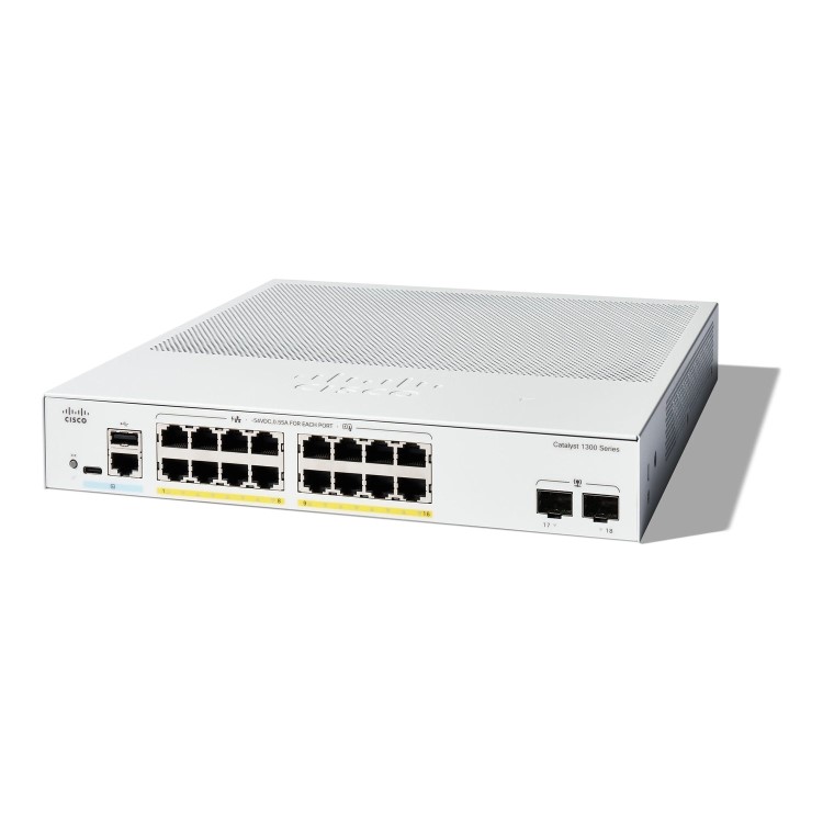 Cat1300 16-port GE Full PoE 2x1G SFP