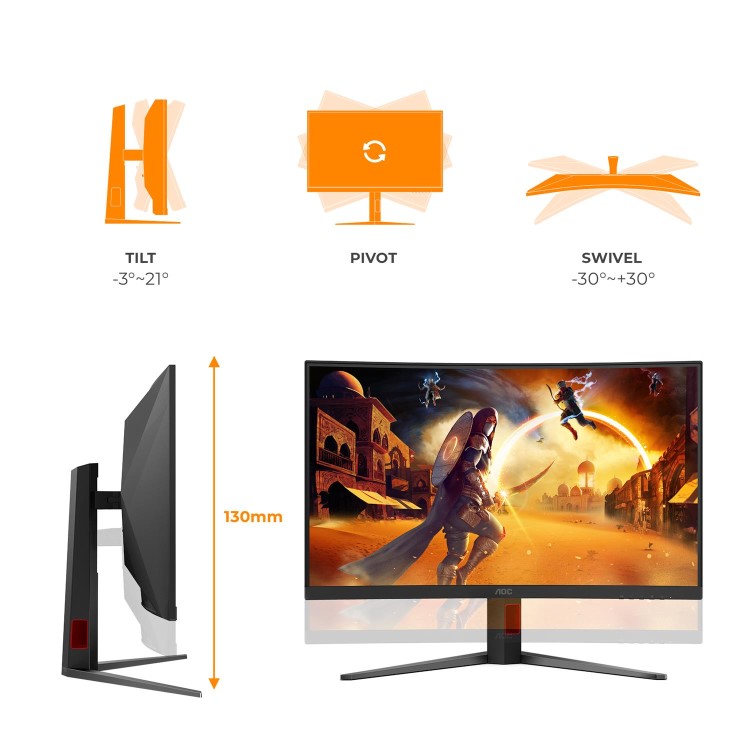 AOC G4 C32G4Z 32" VA Full HD 260Hz 0.3ms Curved Gaming Monitor