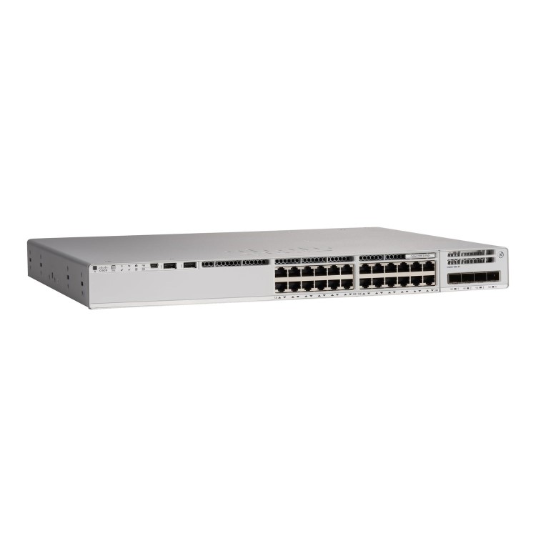 Cisco Catalyst 9200L - Network Advantage - switch - L3 - 24 x 10/100/1000 (PoE+) + 4 x Gigabit SFP (uplink) - rack-mountable - PoE+ (740 W)