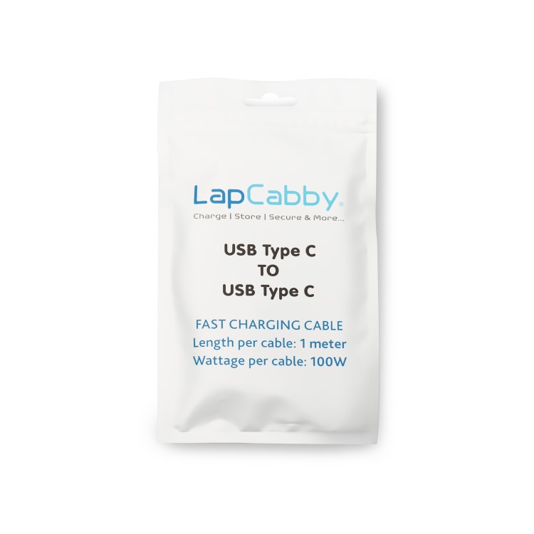 LapCabby 100W 1 Meter USB-C to USB-C Cable 100 Packs