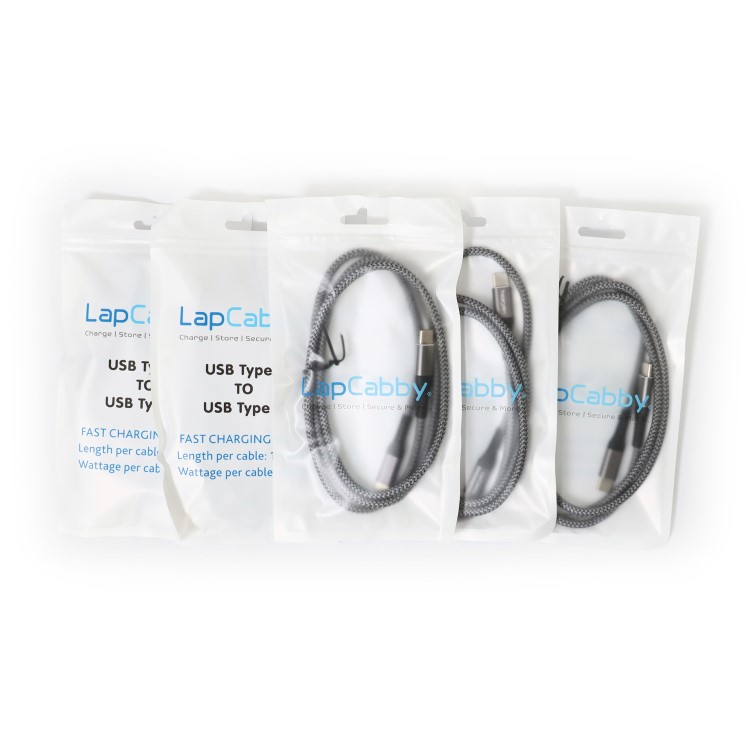 LapCabby 100W 1 Meter USB-C to USB-C Cable 50 Packs
