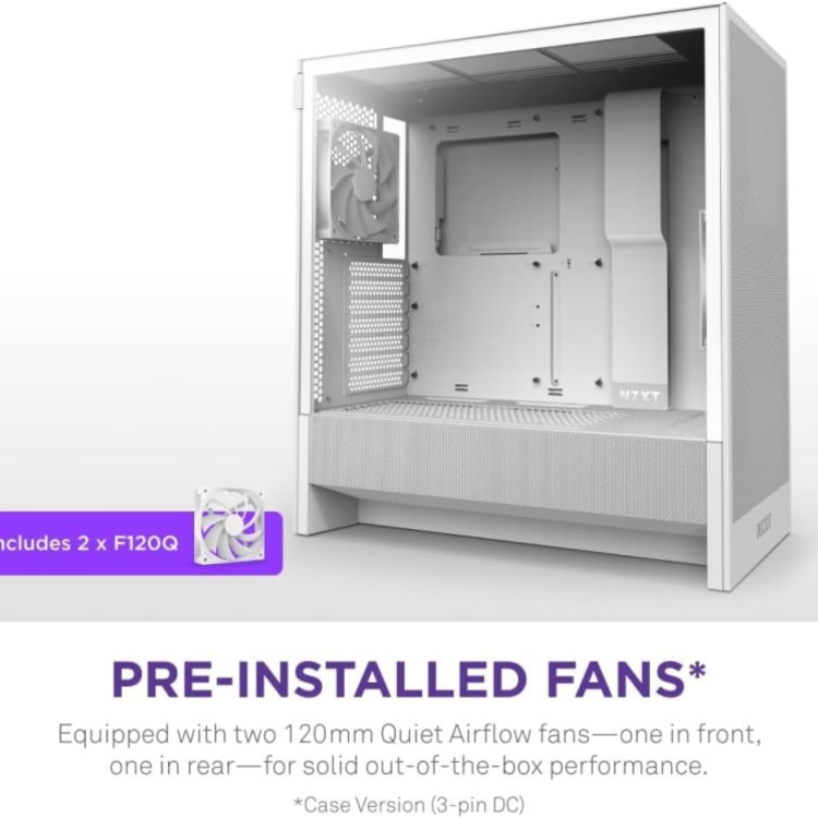 NZXT H5 Flow Mid Tower PC Case White