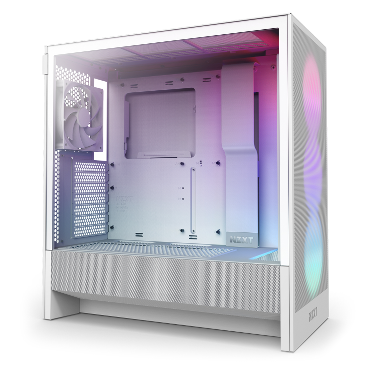 NZXT H5 Flow RGB Mid Tower Gaming PC Case White