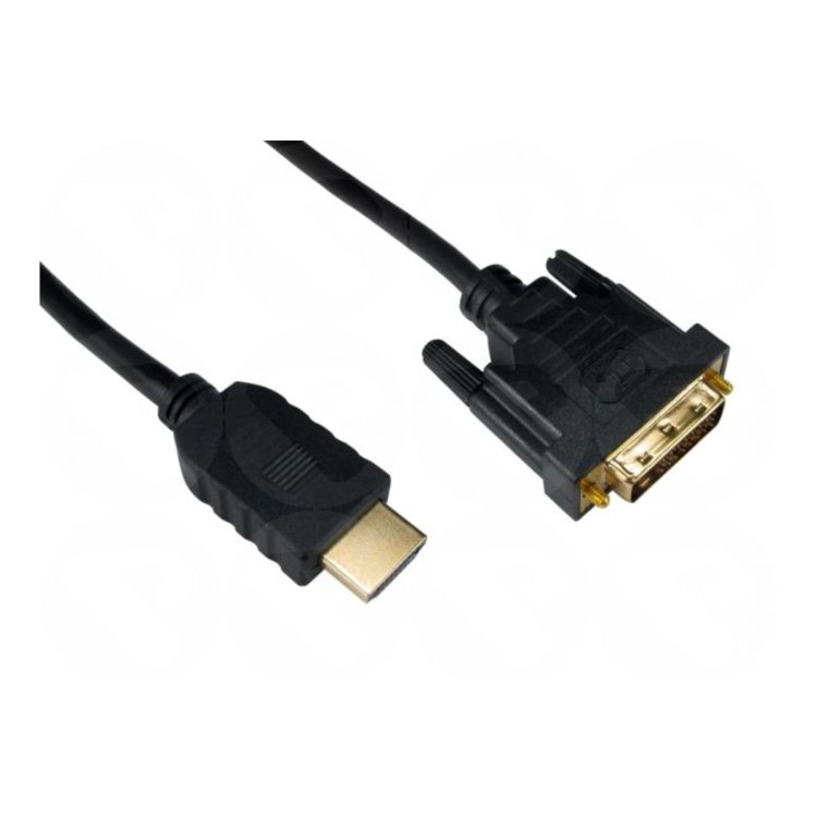 OEM 2 Meter Black HDMI M - DVI-D Cable Gold