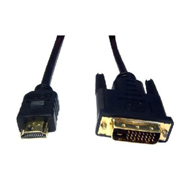 OEM 2 Meter Black HDMI M - DVI-D Cable Gold