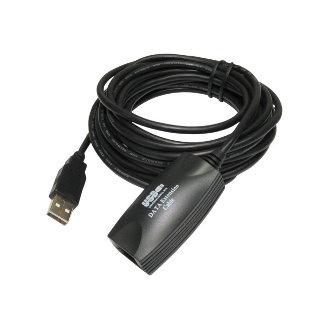 5m USB 2.0 A M - A F Active Boosted Extension in Black