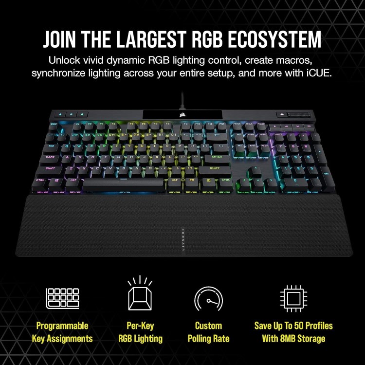Corsair K70 PRO RGB Wired Optical Mechanical Gaming Keyboard Black