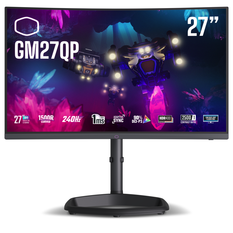Cooler Master GM27QP 27" VA QHD 240Hz 1ms Curved Gaming Monitor 