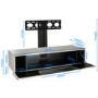 Alphason CRO2-1200BKT-BK Chromium 2 TV Cabinet with Bracket for up to 50" TVs - Black