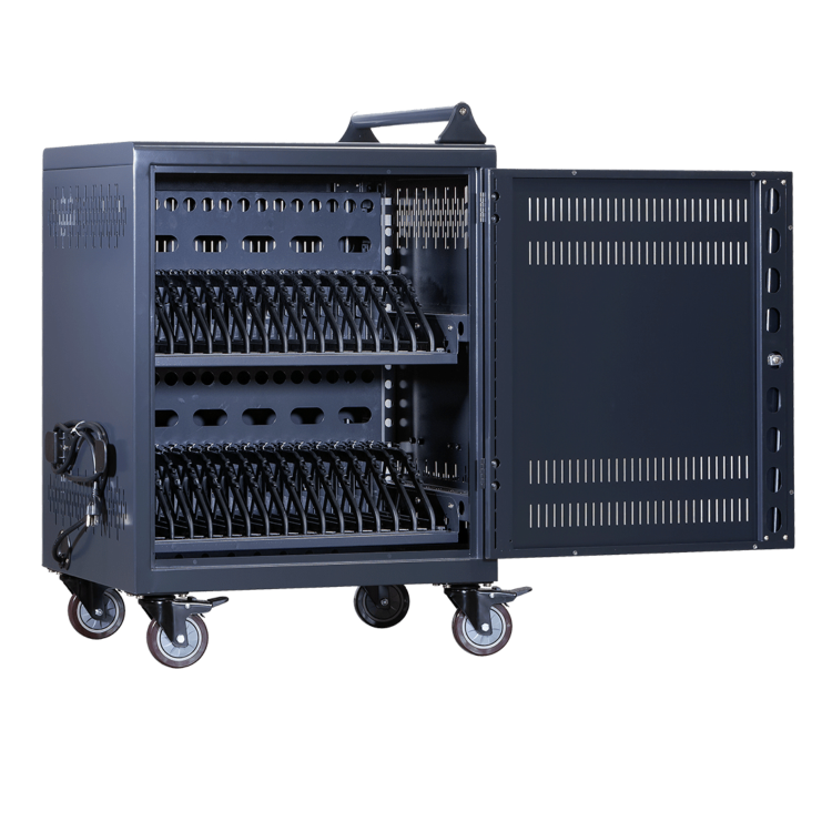 Power Technologies CRT-LTE-B30L-U Single Door Charge Store and Transport 15 to 30 Chromebooks or Tablets up to 14 Inches