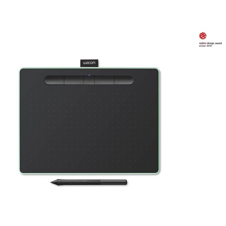 Wacom Intuos M Medium Bluetooth Pistachio Graphics Tablet with Pen