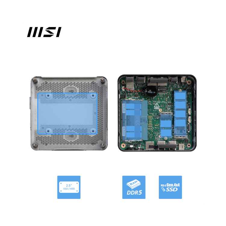 MSI Cubi NUC 13MQG SFF Intel Core i7 1365U vPRO Mini Barebone PC