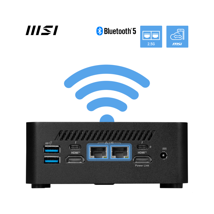 MSI Cubi NUC 13MQG SFF Intel Core i7 1365U vPRO Mini Barebone PC