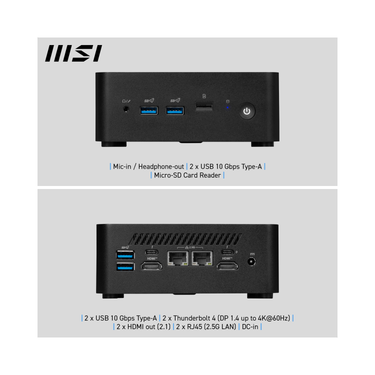 MSI Cubi NUC 1M SFF Intel Core i7 150U 14th Gen Barebone PC