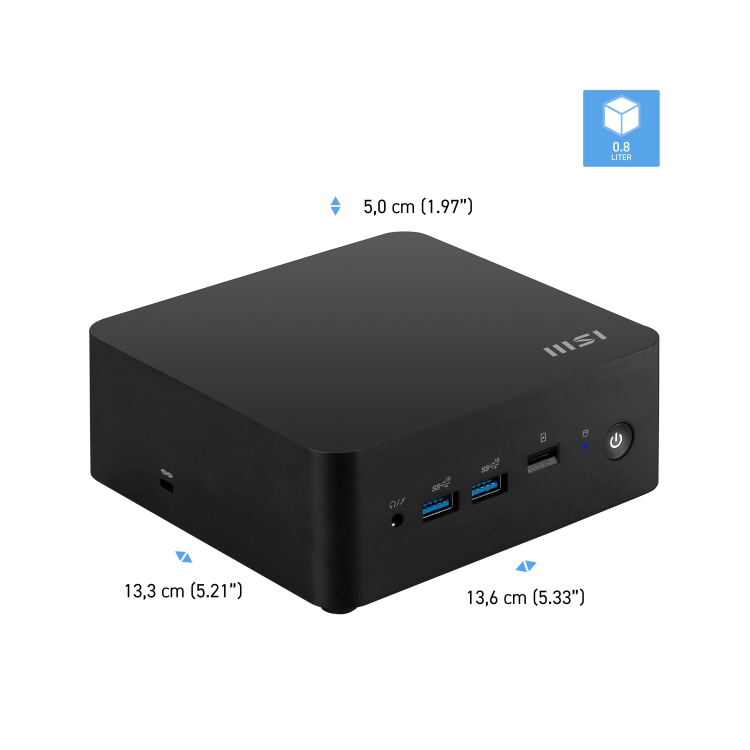 MSI Cubi NUC 1M SFF Intel Core i7 150U 14th Gen Mini Barebone PC