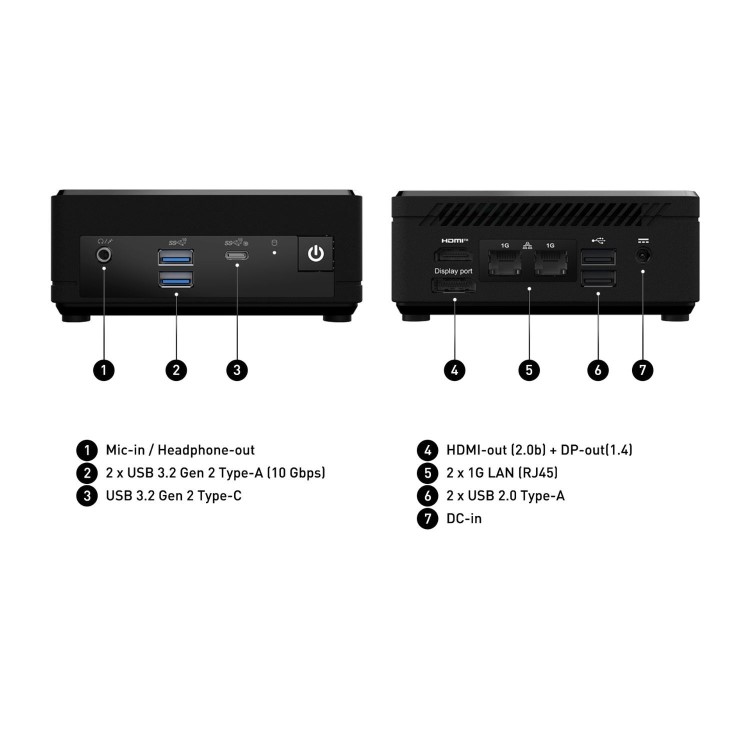 MSI Cubi N ADL N200 SFF Intel 4GB 128GB SSD Windows 11 Pro Desktop