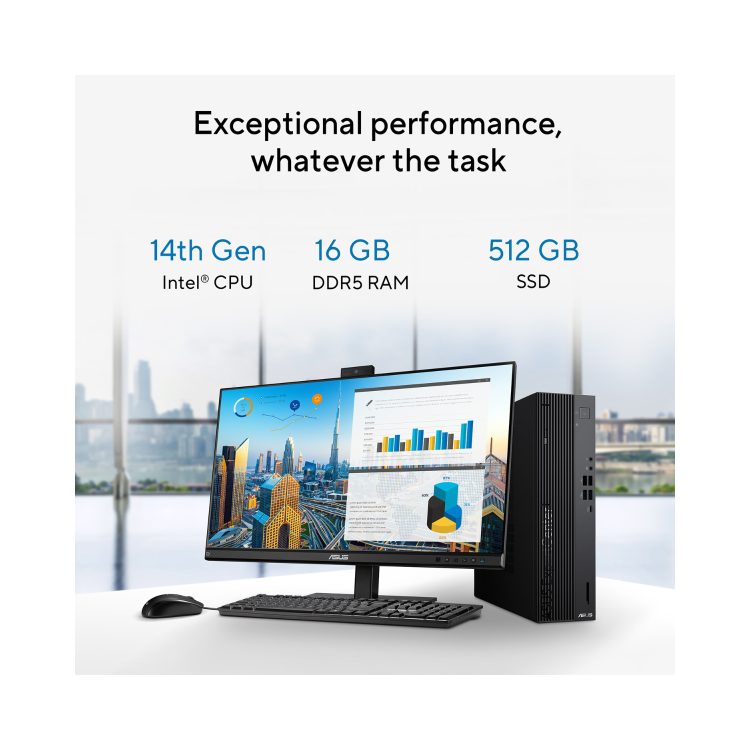 ASUS ExpertCenter D701 SFF Intel Core i5-14500 16GB RAM 512GB SSD Windows 11 Pro Desktop PC