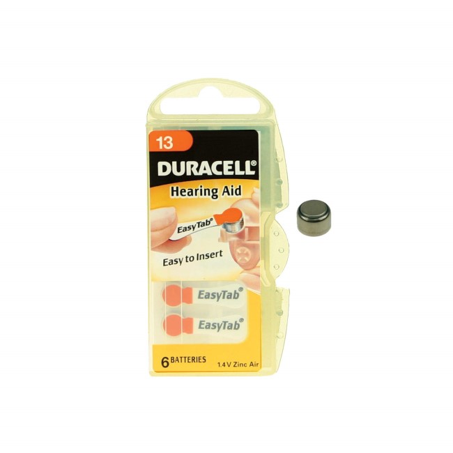 Duracell DA13 1.4v Hearing Aid Battery 1 x 6 Pack