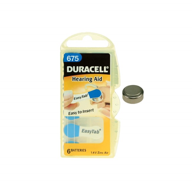 Duracell DA675 1.4v Hearing Aid Battery 1 x 6 Pack