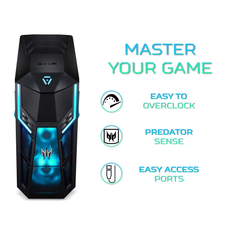 Acer Predator Orion 5000 Tower Core i7-10700K 16GB 1TB HDD + 1TB SSD GeForce RTX 2070 Super 8GB Windows 10 Gaming Desktop 
