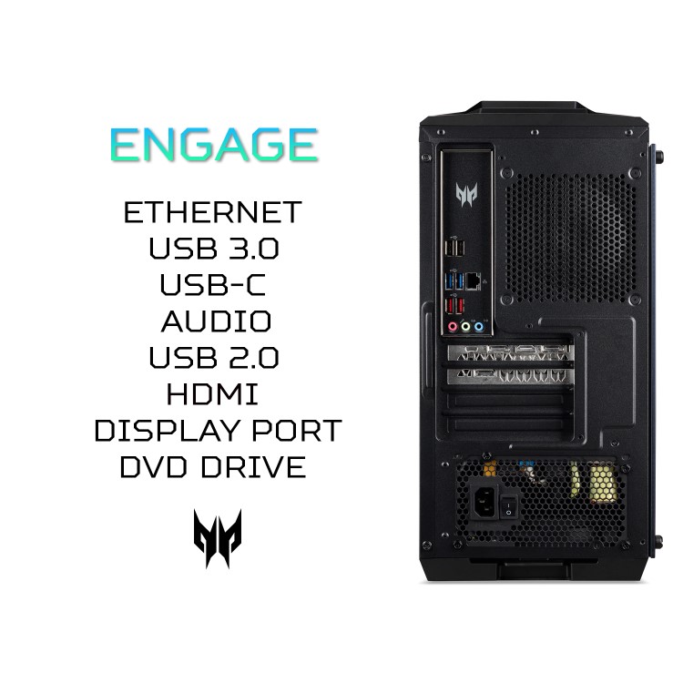 Acer Predator Orion 5000 Tower Core i7-10700K 16GB 1TB HDD + 1TB SSD GeForce RTX 2070 Super 8GB Windows 10 Gaming Desktop 