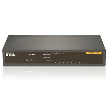 D-Link 8-Port PoE Rack-mountable Unmanaged Desktop Switch