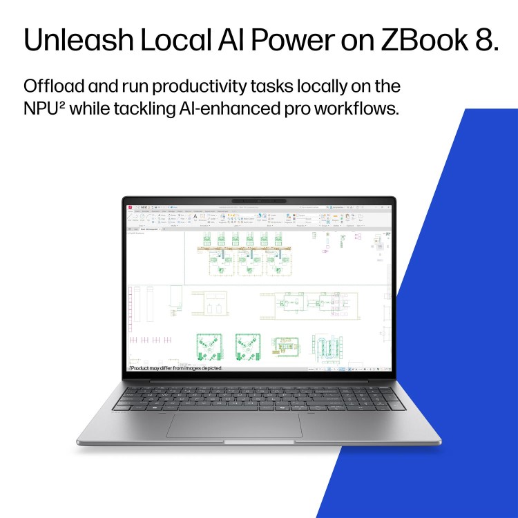 HP ZBook 8 G2i Intel Core Ultra 7 16GB RAM 512GB SSD 14 Inch Windows 11 Pro Laptop