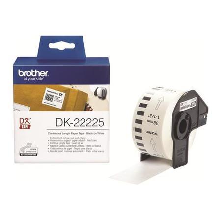 Brother DK22225 Black on White Continuous 38mm Film Label Tape